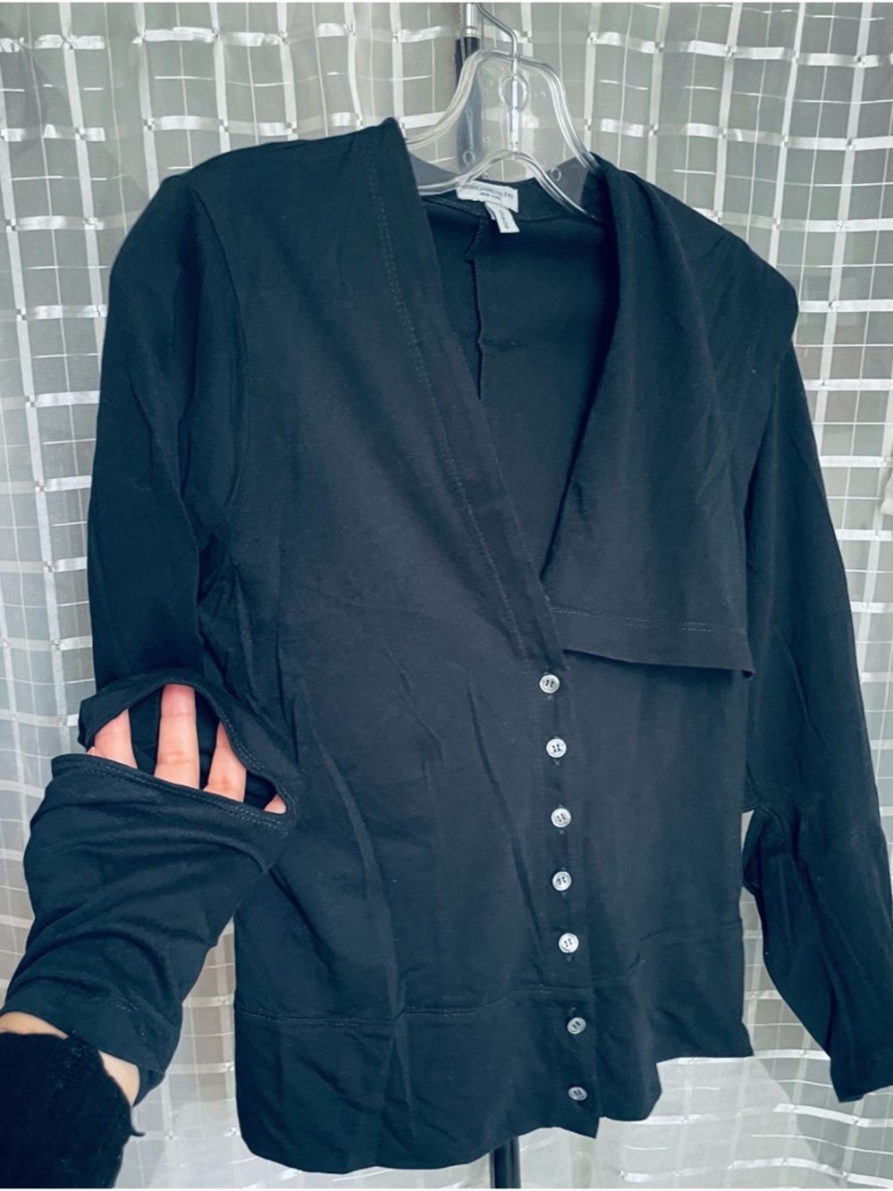 Morgane Le Fay Black Button-Front Cardigan Sweater